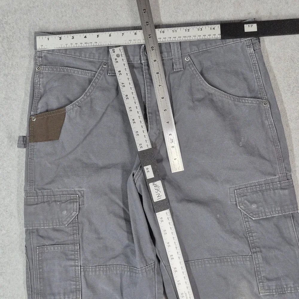 Wrangler Men Pants 34 Gray Cargo Ripstop Work Utility Straight 30